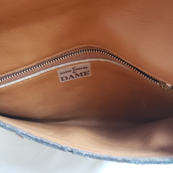 Vintage David Mehler Dame Stiched Snakeskin Clutch - Picture 8 of 8